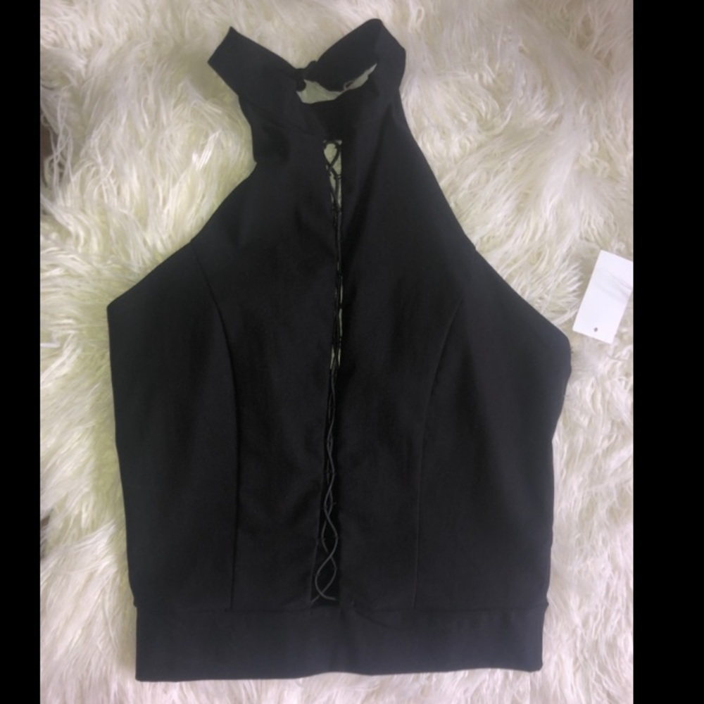 Lace up top with tag